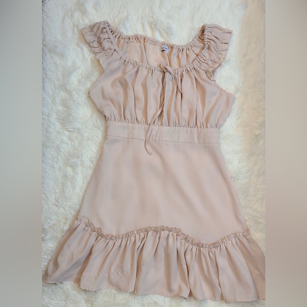 Peach ruffle dress